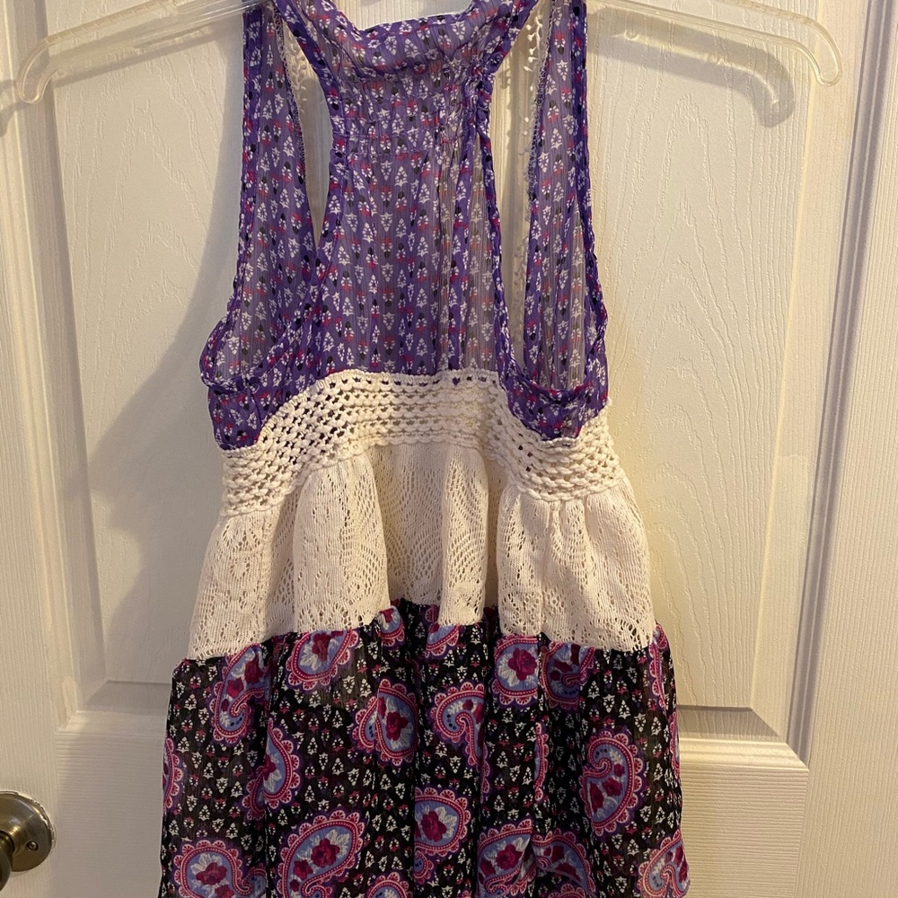 Crochet paisley print cover-up